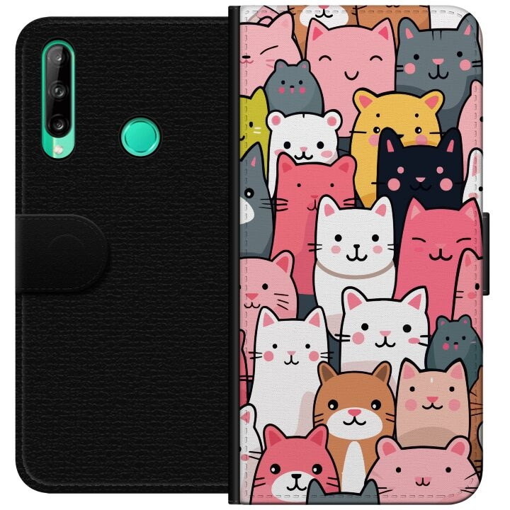 Portemonnee-hoesje voor Huawei P40 lite E met Kattenpatroon ontwerp in de groep SMARTPHONE & TABLETS / Mobielbescherming / Huawei/Honor bij TP E-commerce Nordic AB (A53464)