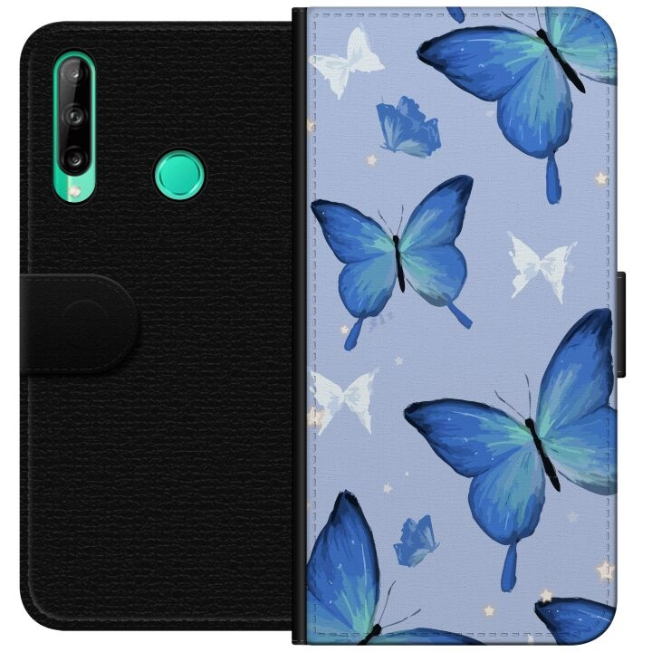 Portemonnee-hoesje voor Huawei P40 lite E met Blauwe vlinders ontwerp in de groep SMARTPHONE & TABLETS / Mobielbescherming / Huawei/Honor bij TP E-commerce Nordic AB (A53472)