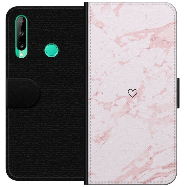 Portemonnee-hoesje voor Huawei P40 lite E met Roze Hart ontwerp in de groep SMARTPHONE & TABLETS / Mobielbescherming / Huawei/Honor bij TP E-commerce Nordic AB (A53479)