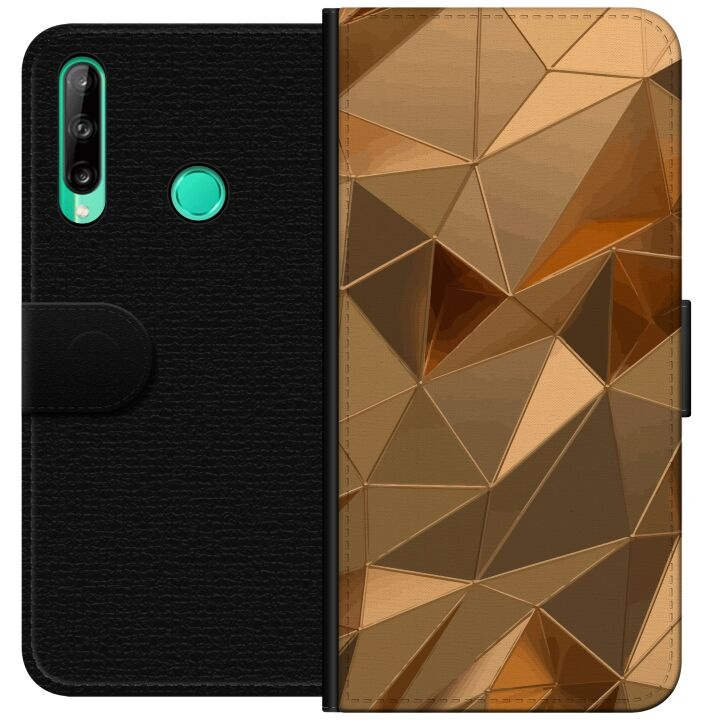 Portemonnee-hoesje voor Huawei P40 lite E met 3D Goud ontwerp in de groep SMARTPHONE & TABLETS / Mobielbescherming / Huawei/Honor bij TP E-commerce Nordic AB (A53480)