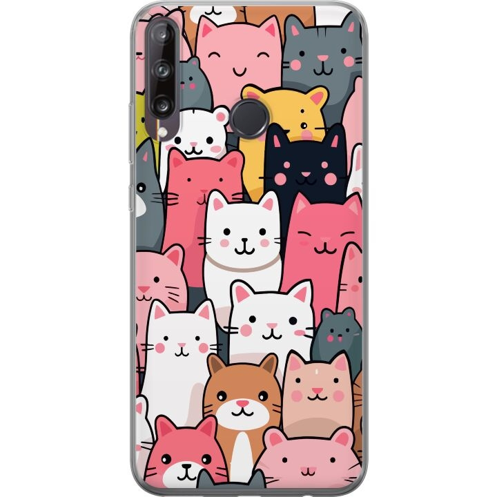 Mobiele hoes voor Huawei P40 lite E met Kattenpatroon ontwerp in de groep SMARTPHONE & TABLETS / Mobielbescherming / Huawei/Honor bij TP E-commerce Nordic AB (A53491)