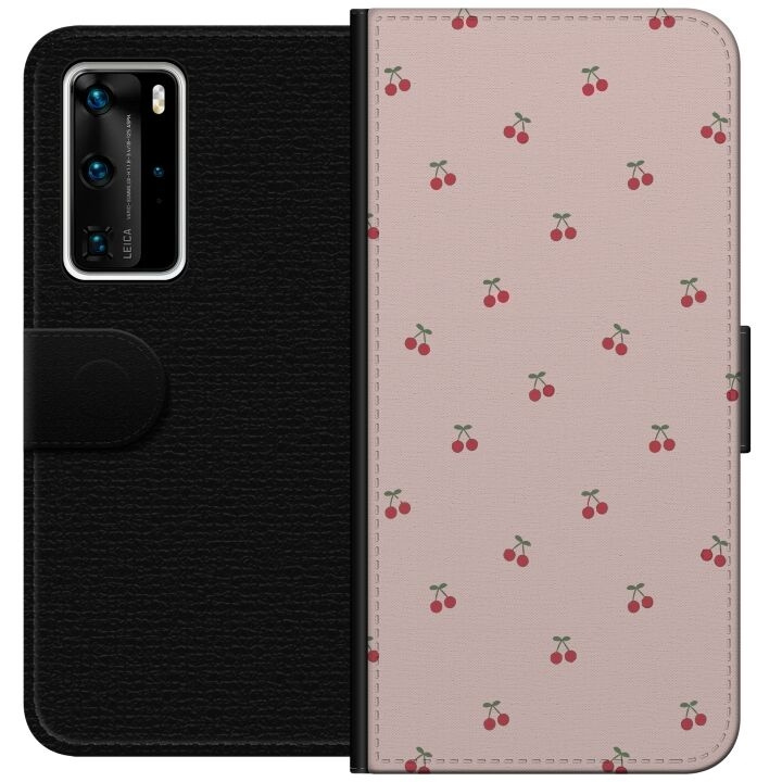 Portemonnee-hoesje voor Huawei P40 Pro met Kersen ontwerp in de groep SMARTPHONE & TABLETS / Mobielbescherming / Huawei/Honor bij TP E-commerce Nordic AB (A53517)