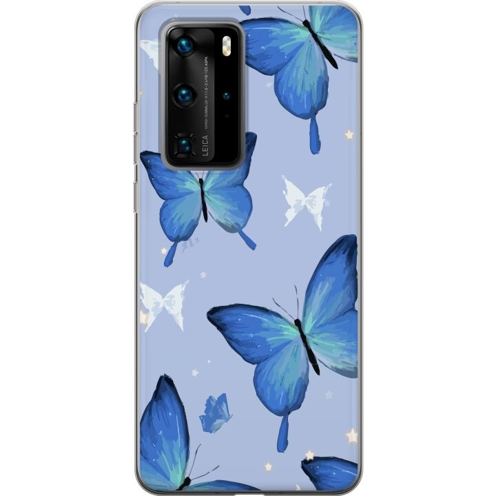 Mobiele hoes voor Huawei P40 Pro met Blauwe vlinders ontwerp in de groep SMARTPHONE & TABLETS / Mobielbescherming / Huawei/Honor bij TP E-commerce Nordic AB (A53553)