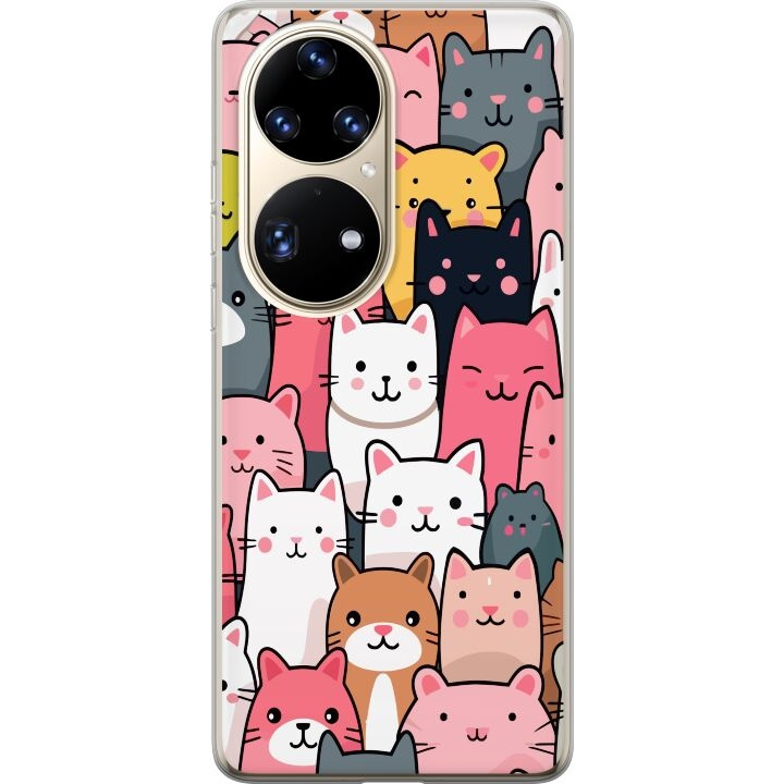 Mobiele hoes voor Huawei P50 Pro met Kattenpatroon ontwerp in de groep SMARTPHONE & TABLETS / Mobielbescherming / Huawei/Honor bij TP E-commerce Nordic AB (A53572)