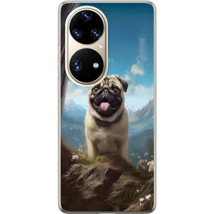 Mobiele hoes voor Huawei P50 Pro met Blije Hond ontwerp in de groep SMARTPHONE & TABLETS / Mobielbescherming / Huawei/Honor bij TP E-commerce Nordic AB (A53582)