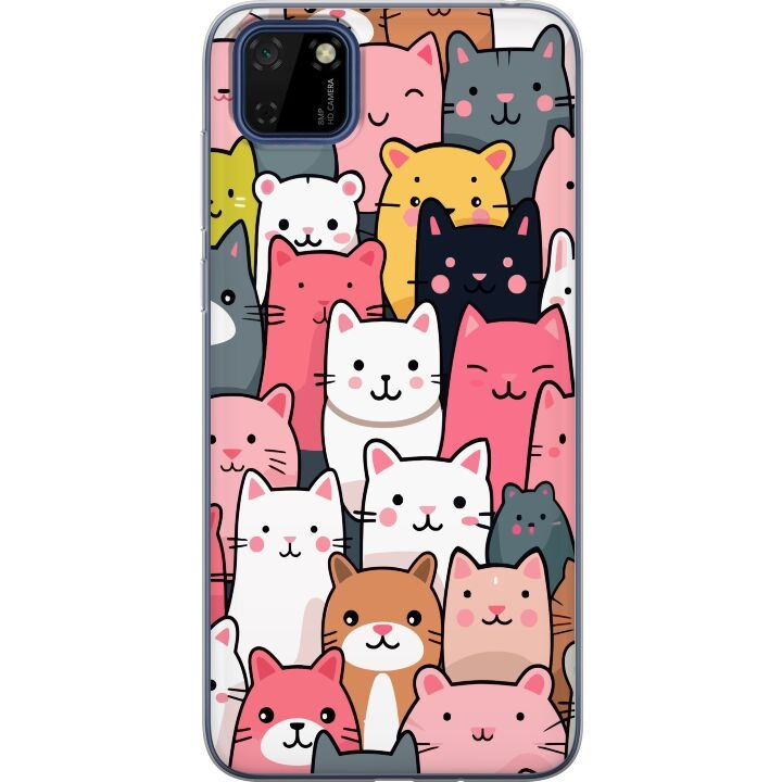 Mobiele hoes voor Huawei Y5p met Kattenpatroon ontwerp in de groep SMARTPHONE & TABLETS / Mobielbescherming / Huawei/Honor bij TP E-commerce Nordic AB (A53705)