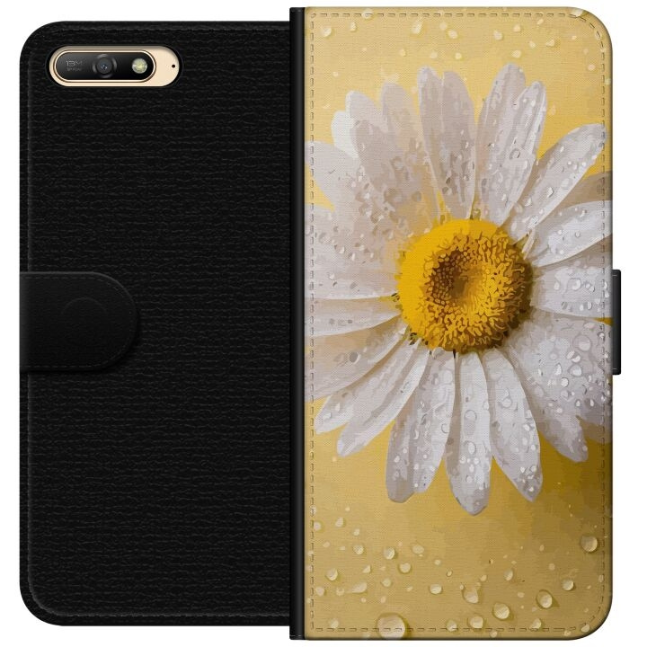 Portemonnee-hoesje voor Huawei Y6 (2018) met Porseleinbloem ontwerp in de groep SMARTPHONE & TABLETS / Mobielbescherming / Huawei/Honor bij TP E-commerce Nordic AB (A53724)