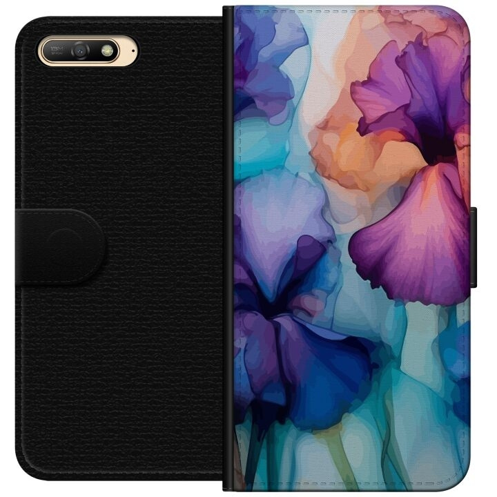 Portemonnee-hoesje voor Huawei Y6 (2018) met Magische bloemen ontwerp in de groep SMARTPHONE & TABLETS / Mobielbescherming / Huawei/Honor bij TP E-commerce Nordic AB (A53727)