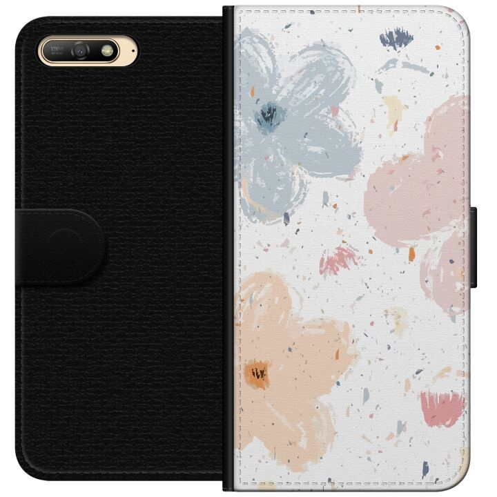 Portemonnee-hoesje voor Huawei Y6 (2018) met Bloemen ontwerp in de groep SMARTPHONE & TABLETS / Mobielbescherming / Huawei/Honor bij TP E-commerce Nordic AB (A53736)