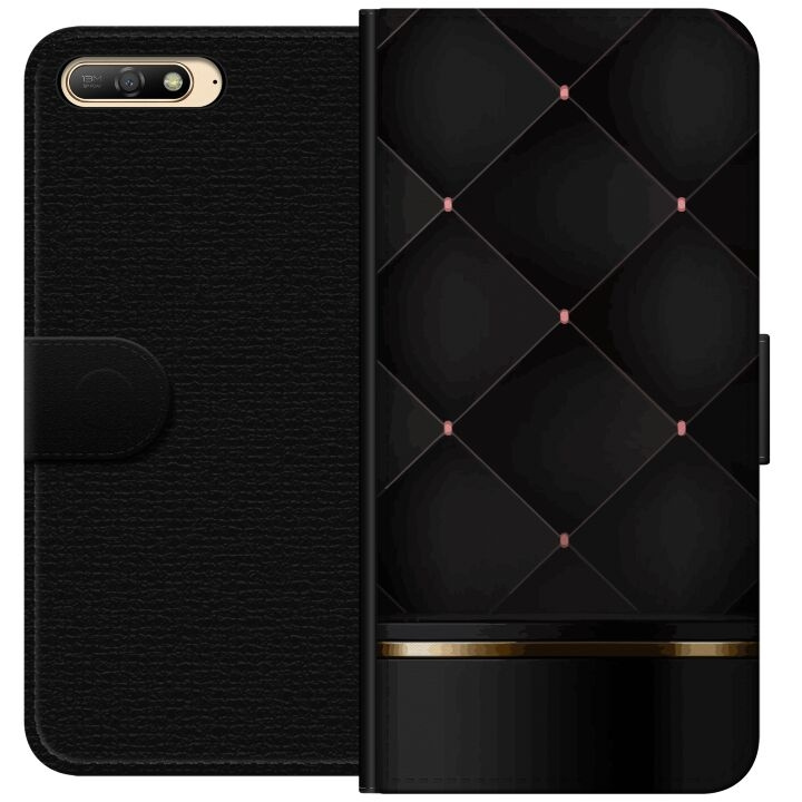 Portemonnee-hoesje voor Huawei Y6 (2018) met Luxe lijn ontwerp in de groep SMARTPHONE & TABLETS / Mobielbescherming / Huawei/Honor bij TP E-commerce Nordic AB (A53739)