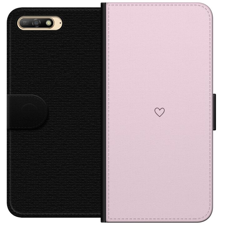 Portemonnee-hoesje voor Huawei Y6 (2018) met Hart ontwerp in de groep SMARTPHONE & TABLETS / Mobielbescherming / Huawei/Honor bij TP E-commerce Nordic AB (A53743)