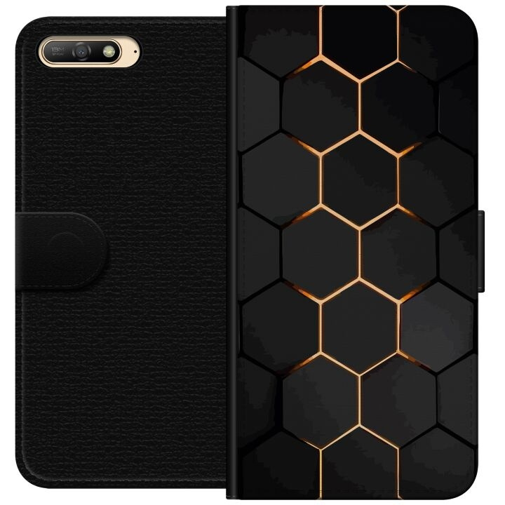 Portemonnee-hoesje voor Huawei Y6 (2018) met Luxe Patroon ontwerp in de groep SMARTPHONE & TABLETS / Mobielbescherming / Huawei/Honor bij TP E-commerce Nordic AB (A53749)