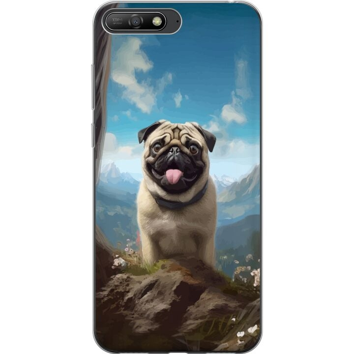 Mobiele hoes voor Huawei Y6 (2018) met Blije Hond ontwerp in de groep SMARTPHONE & TABLETS / Mobielbescherming / Huawei/Honor bij TP E-commerce Nordic AB (A53769)