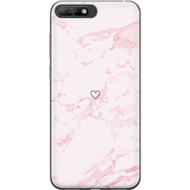 Mobiele hoes voor Huawei Y6 (2018) met Roze Hart ontwerp in de groep SMARTPHONE & TABLETS / Mobielbescherming / Huawei/Honor bij TP E-commerce Nordic AB (A53773)