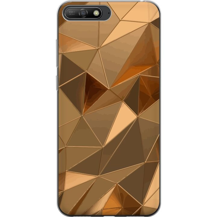 Mobiele hoes voor Huawei Y6 (2018) met 3D Goud ontwerp in de groep SMARTPHONE & TABLETS / Mobielbescherming / Huawei/Honor bij TP E-commerce Nordic AB (A53774)