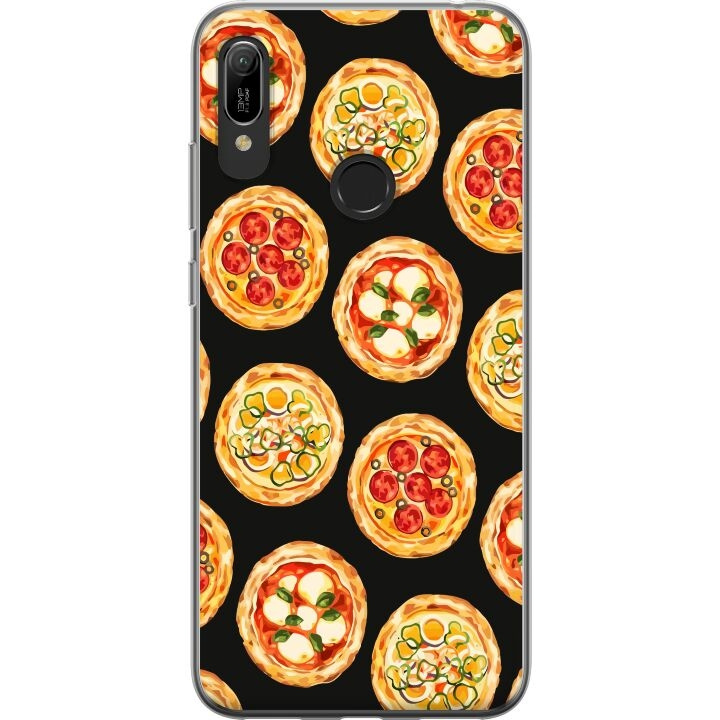 Mobiele hoes voor Huawei Y6 (2019) met Pizza ontwerp in de groep SMARTPHONE & TABLETS / Mobielbescherming / Huawei/Honor bij TP E-commerce Nordic AB (A53817)