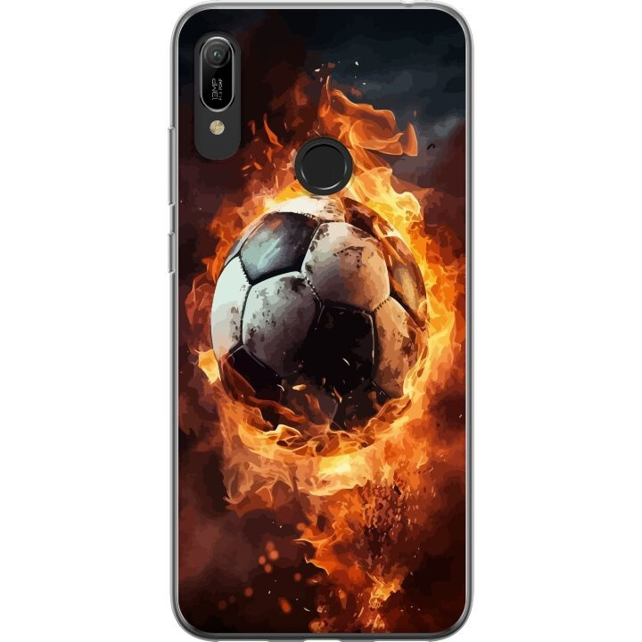 Mobiele hoes voor Huawei Y6 (2019) met Voetbal ontwerp in de groep SMARTPHONE & TABLETS / Mobielbescherming / Huawei/Honor bij TP E-commerce Nordic AB (A53824)