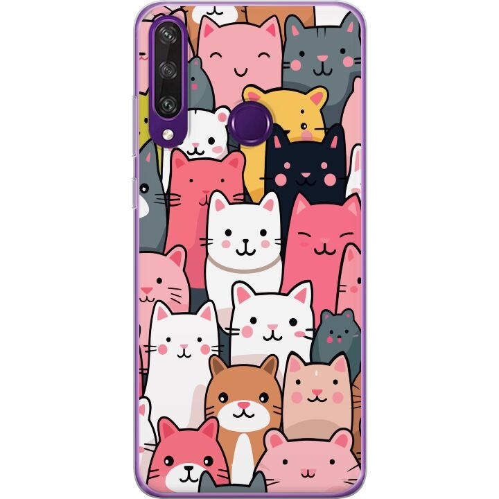 Mobiele hoes voor Huawei Y6p met Kattenpatroon ontwerp in de groep SMARTPHONE & TABLETS / Mobielbescherming / Huawei/Honor bij TP E-commerce Nordic AB (A53838)