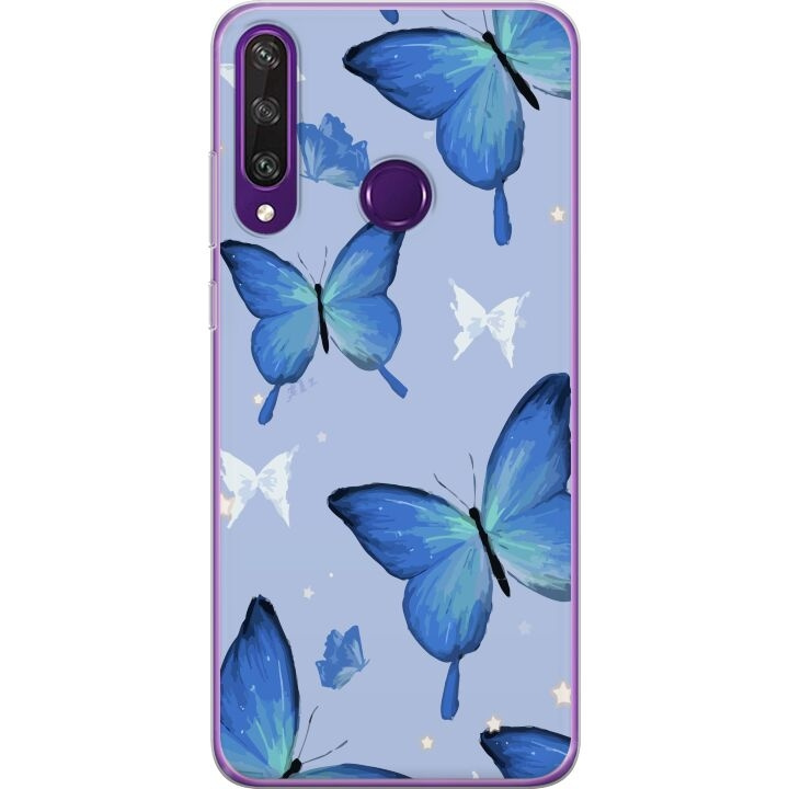 Mobiele hoes voor Huawei Y6p met Blauwe vlinders ontwerp in de groep SMARTPHONE & TABLETS / Mobielbescherming / Huawei/Honor bij TP E-commerce Nordic AB (A53846)