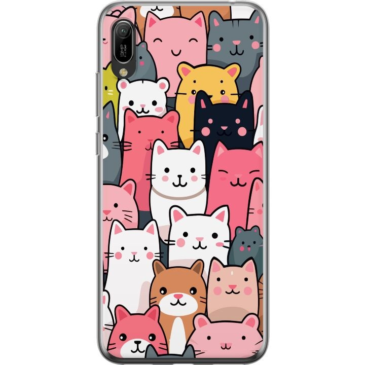 Mobiele hoes voor Huawei Y6 Pro (2019) met Kattenpatroon ontwerp in de groep SMARTPHONE & TABLETS / Mobielbescherming / Huawei/Honor bij TP E-commerce Nordic AB (A53864)