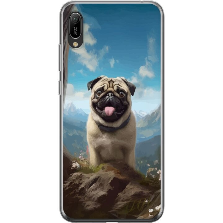 Mobiele hoes voor Huawei Y6 Pro (2019) met Blije Hond ontwerp in de groep SMARTPHONE & TABLETS / Mobielbescherming / Huawei/Honor bij TP E-commerce Nordic AB (A53874)