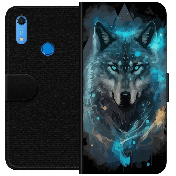 Portemonnee-hoesje voor Huawei Y6s (2019) met Wolf ontwerp in de groep SMARTPHONE & TABLETS / Mobielbescherming / Huawei/Honor bij TP E-commerce Nordic AB (A53887)