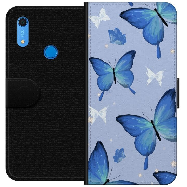 Portemonnee-hoesje voor Huawei Y6s (2019) met Blauwe vlinders ontwerp in de groep SMARTPHONE & TABLETS / Mobielbescherming / Huawei/Honor bij TP E-commerce Nordic AB (A53898)