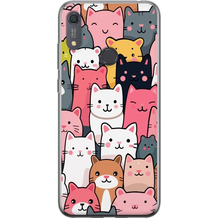 Mobiele hoes voor Huawei Y6s (2019) met Kattenpatroon ontwerp in de groep SMARTPHONE & TABLETS / Mobielbescherming / Huawei/Honor bij TP E-commerce Nordic AB (A53917)