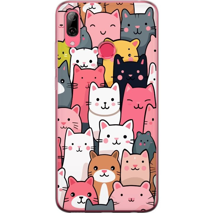 Mobiele hoes voor Huawei Y7 (2019) met Kattenpatroon ontwerp in de groep SMARTPHONE & TABLETS / Mobielbescherming / Huawei/Honor bij TP E-commerce Nordic AB (A53944)