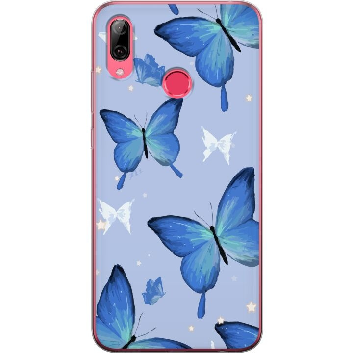 Mobiele hoes voor Huawei Y7 (2019) met Blauwe vlinders ontwerp in de groep SMARTPHONE & TABLETS / Mobielbescherming / Huawei/Honor bij TP E-commerce Nordic AB (A53952)