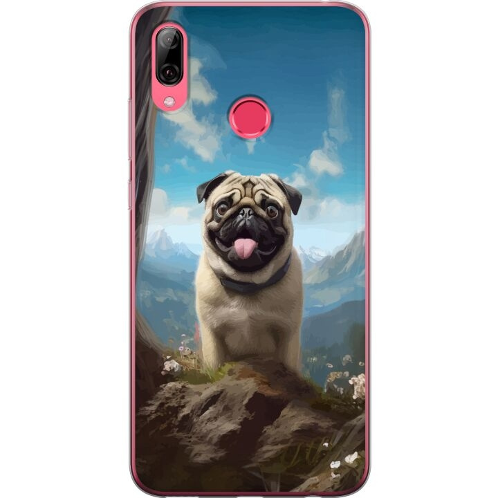 Mobiele hoes voor Huawei Y7 (2019) met Blije Hond ontwerp in de groep SMARTPHONE & TABLETS / Mobielbescherming / Huawei/Honor bij TP E-commerce Nordic AB (A53954)