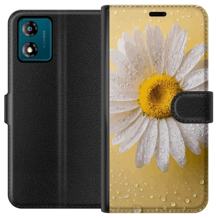 Portemonnee-hoesje voor Motorola Moto E13 met Porseleinbloem ontwerp in de groep SMARTPHONE & TABLETS / Mobielbescherming / Motorola bij TP E-commerce Nordic AB (A53963)