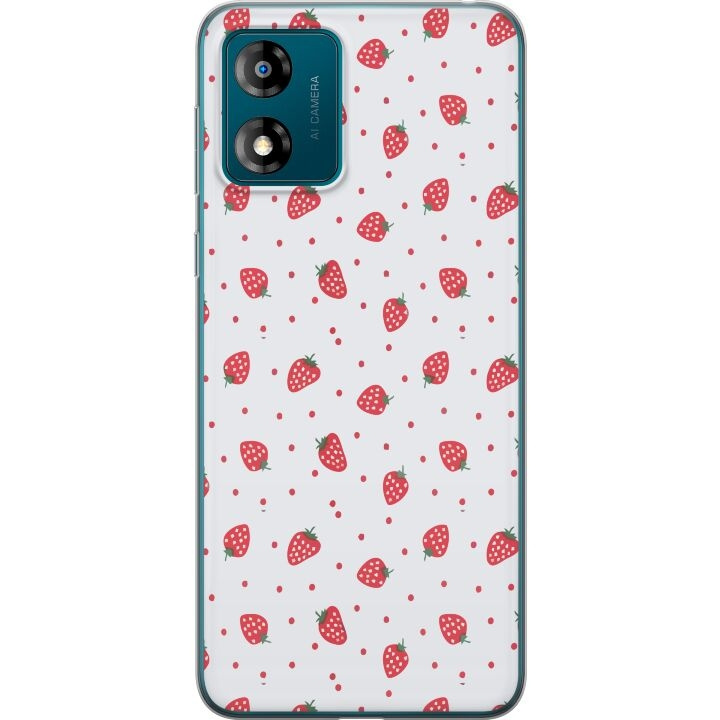 Mobiele hoes voor Motorola Moto E13 met Aardbeien ontwerp in de groep SMARTPHONE & TABLETS / Mobielbescherming / Motorola bij TP E-commerce Nordic AB (A54007)