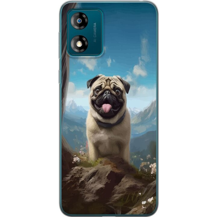 Mobiele hoes voor Motorola Moto E13 met Blije Hond ontwerp in de groep SMARTPHONE & TABLETS / Mobielbescherming / Motorola bij TP E-commerce Nordic AB (A54008)