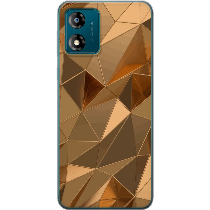 Mobiele hoes voor Motorola Moto E13 met 3D Goud ontwerp in de groep SMARTPHONE & TABLETS / Mobielbescherming / Motorola bij TP E-commerce Nordic AB (A54014)