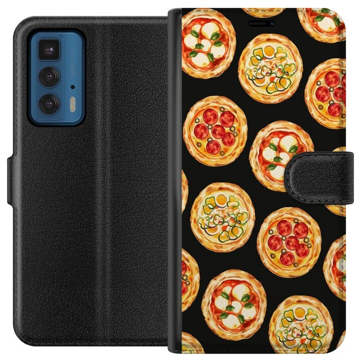 Portemonnee-hoesje voor Motorola Edge 20 Pro met Pizza ontwerp in de groep SMARTPHONE & TABLETS / Mobielbescherming / Motorola bij TP E-commerce Nordic AB (A54057)