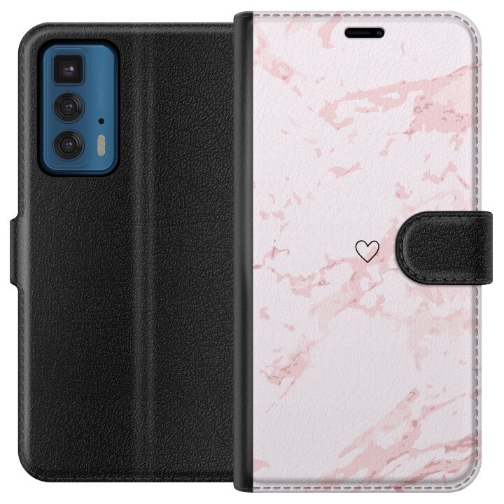 Portemonnee-hoesje voor Motorola Edge 20 Pro met Roze Hart ontwerp in de groep SMARTPHONE & TABLETS / Mobielbescherming / Motorola bij TP E-commerce Nordic AB (A54067)