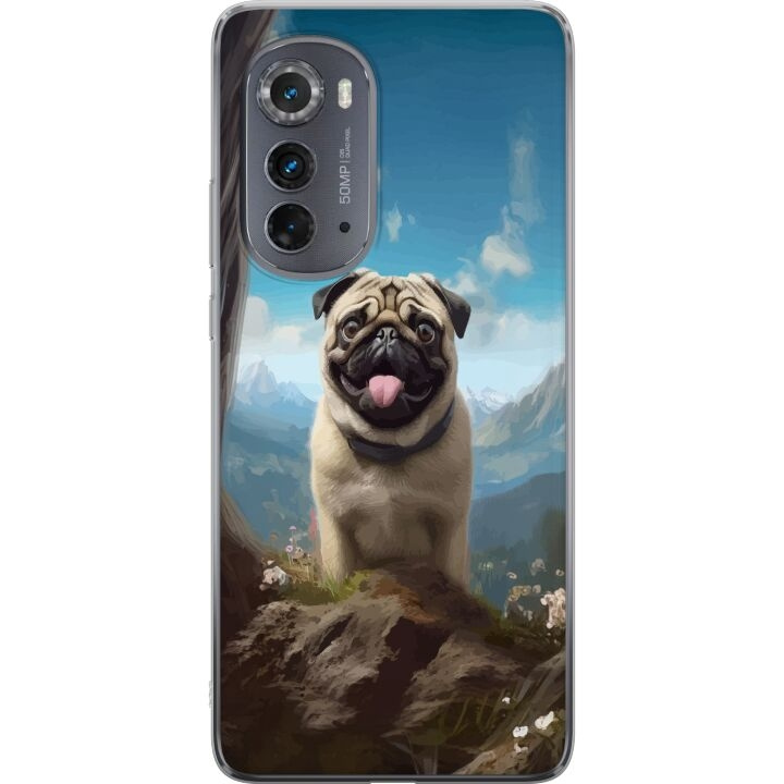 Mobiele hoes voor Motorola Edge (2022) met Blije Hond ontwerp in de groep SMARTPHONE & TABLETS / Mobielbescherming / Motorola bij TP E-commerce Nordic AB (A54116)