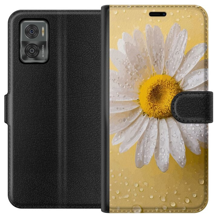 Portemonnee-hoesje voor Motorola Moto E22i met Porseleinbloem ontwerp in de groep SMARTPHONE & TABLETS / Mobielbescherming / Motorola bij TP E-commerce Nordic AB (A54125)