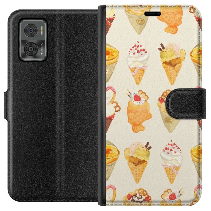 Portemonnee-hoesje voor Motorola Moto E22i met Glasachtig ontwerp in de groep SMARTPHONE & TABLETS / Mobielbescherming / Motorola bij TP E-commerce Nordic AB (A54136)