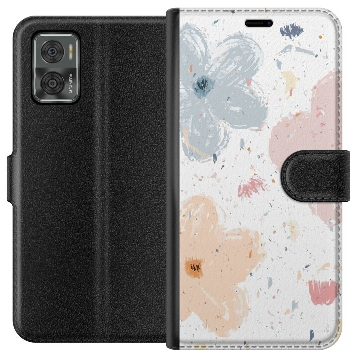 Portemonnee-hoesje voor Motorola Moto E22i met Bloemen ontwerp in de groep SMARTPHONE & TABLETS / Mobielbescherming / Motorola bij TP E-commerce Nordic AB (A54137)