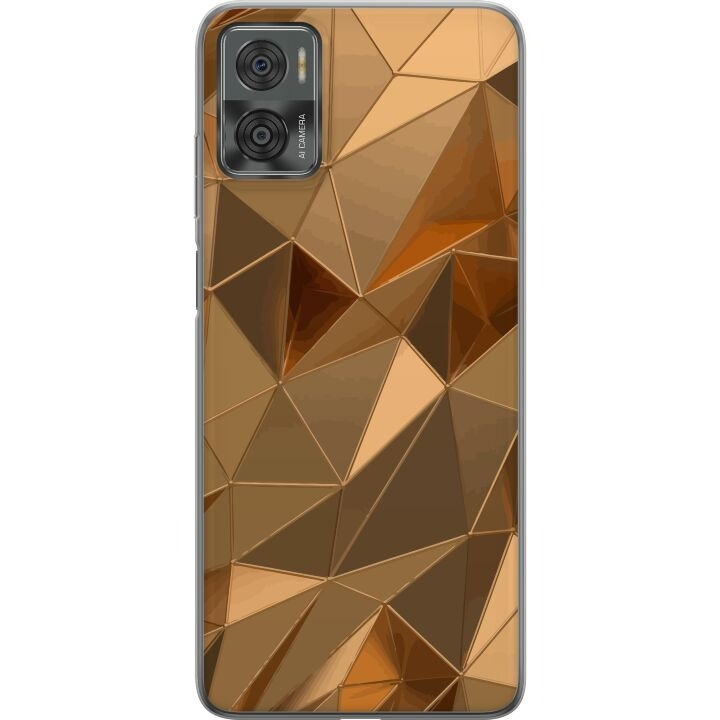 Mobiele hoes voor Motorola Moto E22i met 3D Goud ontwerp in de groep SMARTPHONE & TABLETS / Mobielbescherming / Motorola bij TP E-commerce Nordic AB (A54176)