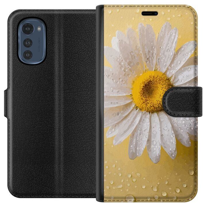 Portemonnee-hoesje voor Motorola Moto E32s met Porseleinbloem ontwerp in de groep SMARTPHONE & TABLETS / Mobielbescherming / Motorola bij TP E-commerce Nordic AB (A54233)