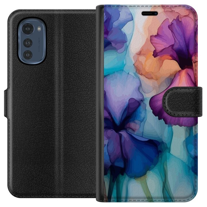 Portemonnee-hoesje voor Motorola Moto E32s met Magische bloemen ontwerp in de groep SMARTPHONE & TABLETS / Mobielbescherming / Motorola bij TP E-commerce Nordic AB (A54236)