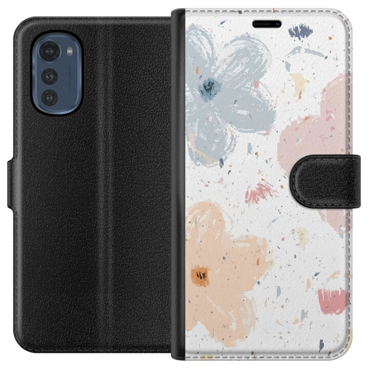 Portemonnee-hoesje voor Motorola Moto E32s met Bloemen ontwerp in de groep SMARTPHONE & TABLETS / Mobielbescherming / Motorola bij TP E-commerce Nordic AB (A54245)