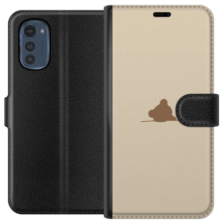 Portemonnee-hoesje voor Motorola Moto E32s met Nalle ontwerp in de groep SMARTPHONE & TABLETS / Mobielbescherming / Motorola bij TP E-commerce Nordic AB (A54253)