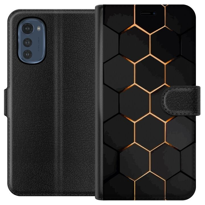 Portemonnee-hoesje voor Motorola Moto E32s met Luxe Patroon ontwerp in de groep SMARTPHONE & TABLETS / Mobielbescherming / Motorola bij TP E-commerce Nordic AB (A54258)