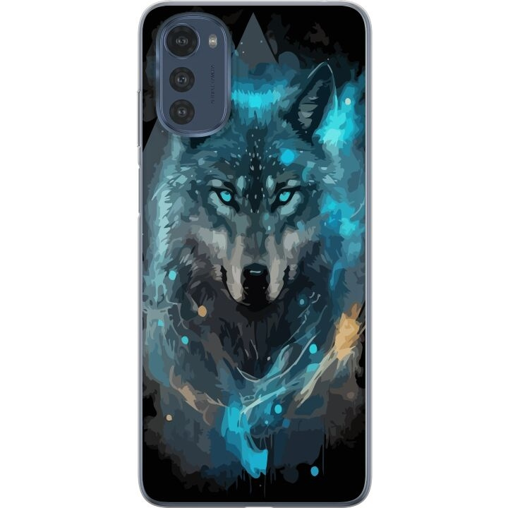 Mobiele hoes voor Motorola Moto E32s met Wolf ontwerp in de groep SMARTPHONE & TABLETS / Mobielbescherming / Motorola bij TP E-commerce Nordic AB (A54265)