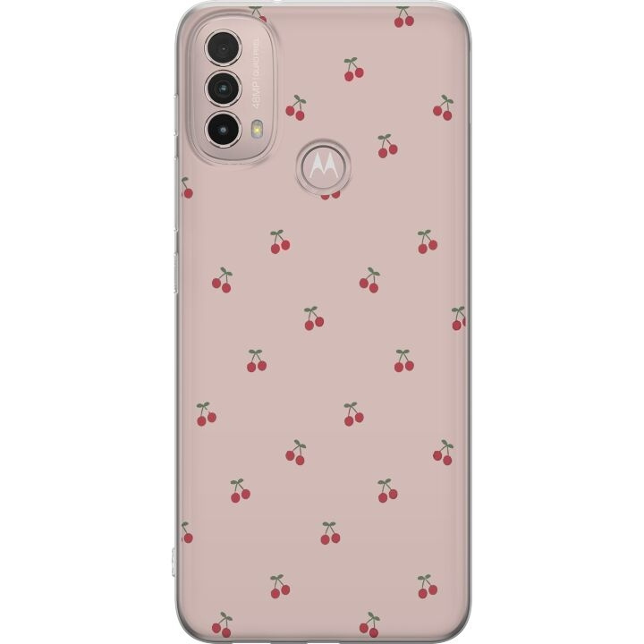 Mobiele hoes voor Motorola Moto E40 met Kersen ontwerp in de groep SMARTPHONE & TABLETS / Mobielbescherming / Motorola bij TP E-commerce Nordic AB (A54294)