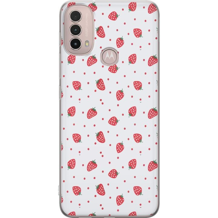 Mobiele hoes voor Motorola Moto E40 met Aardbeien ontwerp in de groep SMARTPHONE & TABLETS / Mobielbescherming / Motorola bij TP E-commerce Nordic AB (A54304)